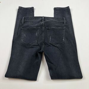 Vince Skinny 25 Tag (Actual 26W 29L) Women's Denim Gray Black Distressed Jeans